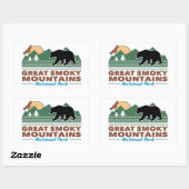 Sticker Rectangulaire Great Smoky Mountains (Feuille)