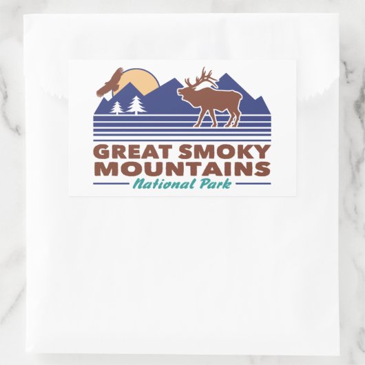 Sticker Rectangulaire Great Smoky Mountains (Sac)