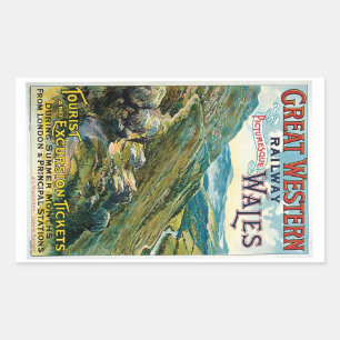 Sticker Rectangulaire Great Western Railway ~ Pays de Galles