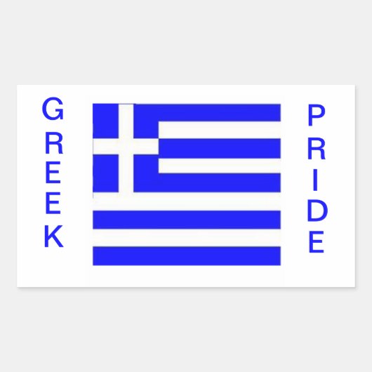 Sticker Rectangulaire Grec Pride. Drapeau de la Grèce (Devant)