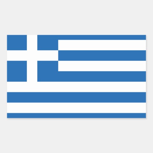 Sticker Rectangulaire Grèce Drapeau GR (Devant)