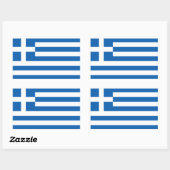 Sticker Rectangulaire Grèce - Drapeau national grec (Feuille)
