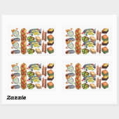 Sticker Rectangulaire Grèce Méditerranéenne Restauration grecque (Feuille)