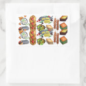 Sticker Rectangulaire Grèce Méditerranéenne Restauration grecque (Sac)