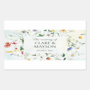 Sticker Rectangulaire Green and White Romance Rustique Mariage d'été