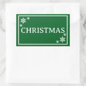 Sticker Rectangulaire Green Snowflakes Simple Christmas Word (Sac)