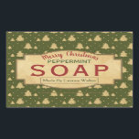 Sticker Rectangulaire Green Vintage Christmas Tree Peppermenthe Étiquett<br><div class="desc">Faites entrer tout le monde dans l'esprit de Noël avec l'odeur de votre savon artisanal très attendu ! Ce étiquette autocollant vintage "Joyeux Noël" a des arbres de Noël dans l'arrière - plan derrière un cadre de papier parchemin. Changez simplement les détails existants à votre propre.</div>