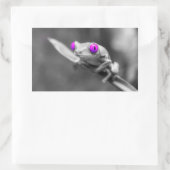 Sticker Rectangulaire Grenouille aux yeux violets (Sac)