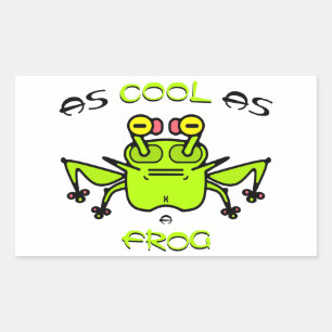 Sticker Rectangulaire Grenouille Cool Création de Personnage de Dessin A