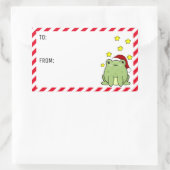 Sticker Rectangulaire Grenouille de Noël (Sac)