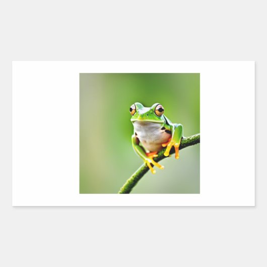 Sticker Rectangulaire grenouille verte (Devant)