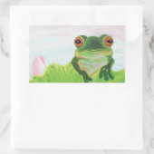 Sticker Rectangulaire Grenouille verte Se détendre dans l'étang (Sac)