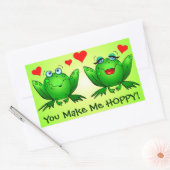 Sticker Rectangulaire Grenouilles Aimez Coeurs Vous Me Faites Hoppy Gree (Enveloppe)