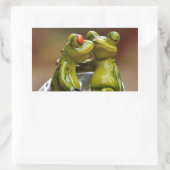 Sticker Rectangulaire Grenouilles Heureuses (Sac)