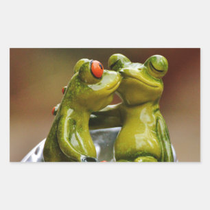 Sticker Rectangulaire Grenouilles Heureuses