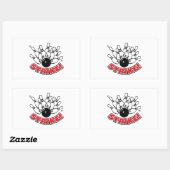Sticker Rectangulaire Grève - Bowling à 10 quilles (Feuille)