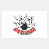 Sticker Rectangulaire Grève - Bowling à 10 quilles (Devant)