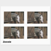Sticker Rectangulaire Grey Horse (Feuille)