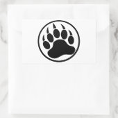 Sticker Rectangulaire Griffe d'ours noire classique à l'intérieur d'un a (Sac)