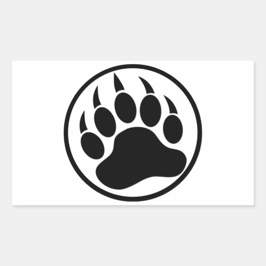 Sticker Rectangulaire Griffe d'ours noire classique à l'intérieur d'un a (Devant)