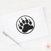 Sticker Rectangulaire Griffe d'ours noire classique à l'intérieur d'un a (Enveloppe)