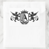 Sticker Rectangulaire Griffins encadrant un bouclier avec la lettre "A" (Sac)