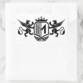 Sticker Rectangulaire Griffins encadrant un bouclier avec la lettre "M" (Sac)