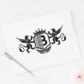Sticker Rectangulaire Griffins flanquant un bouclier avec la lettre "B" (Enveloppe)