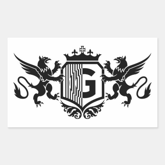 Sticker Rectangulaire Griffins flanquant un bouclier avec la lettre "G" (Devant)