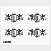 Sticker Rectangulaire Griffins flanquant un bouclier avec la lettre "I" (Feuille)