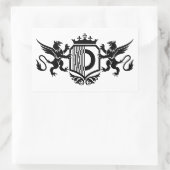 Sticker Rectangulaire Griffins flanquant un bouclier avec la lettre "O" (Sac)