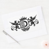 Sticker Rectangulaire Griffins flanquant un bouclier avec la lettre "O" (Enveloppe)