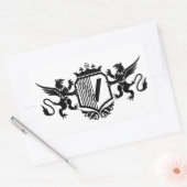 Sticker Rectangulaire Griffins flanquant un bouclier avec la lettre "V" (Enveloppe)