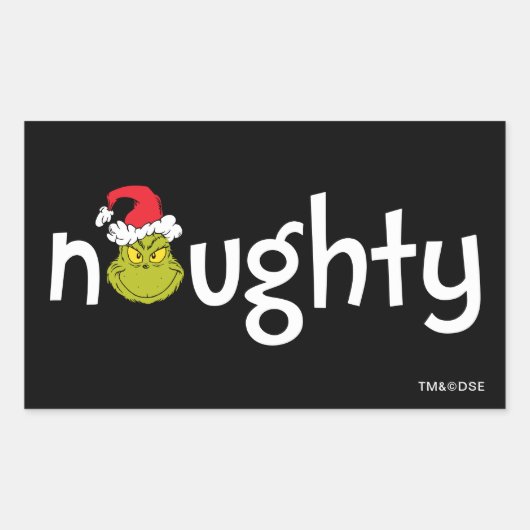 Sticker Rectangulaire Grinch is Naughty (Devant)