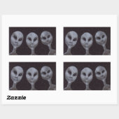 Sticker Rectangulaire Gris Alien (Feuille)