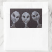 Sticker Rectangulaire Gris Alien (Sac)