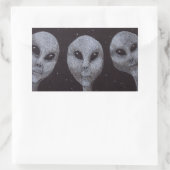 Sticker Rectangulaire Gris Alien (Sac)
