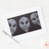 Sticker Rectangulaire Gris Alien (Enveloppe)