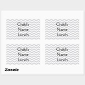 Sticker Rectangulaire Gris Et Blanc Chevron Impression (Feuille)