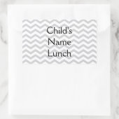 Sticker Rectangulaire Gris Et Blanc Chevron Impression (Sac)