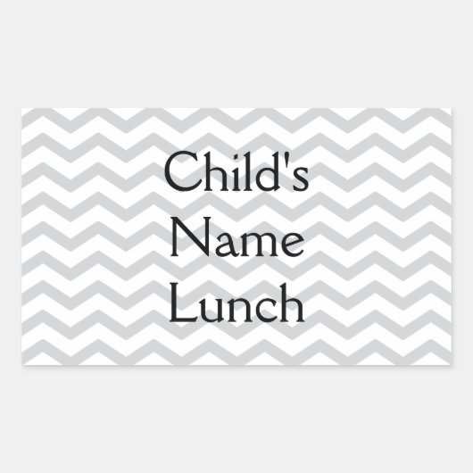 Sticker Rectangulaire Gris Et Blanc Chevron Impression (Devant)