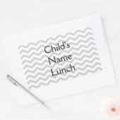 Sticker Rectangulaire Gris Et Blanc Chevron Impression (Enveloppe)