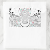 Sticker Rectangulaire Gris Kaleidoscope Art (Sac)