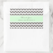 Sticker Rectangulaire Gris Monnaie Chevron Merci Mariage Faveur Tags (Sac)