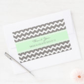 Sticker Rectangulaire Gris Monnaie Chevron Merci Mariage Faveur Tags (Enveloppe)