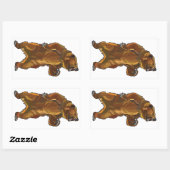 Sticker Rectangulaire grizzli en colère (Feuille)