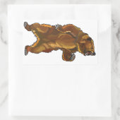 Sticker Rectangulaire grizzli en colère (Sac)