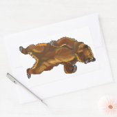 Sticker Rectangulaire grizzli en colère (Enveloppe)