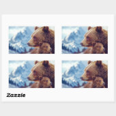 Sticker Rectangulaire Grizzly Bear 399, GB 399 (Feuille)