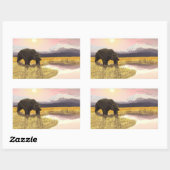 Sticker Rectangulaire Grizzly Pond (Feuille)